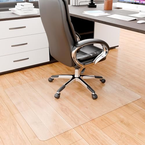 Chair Mat for Hard Floor, 40 x 48 Office Floor Mats for Rolling Chairs, Floor Protector Mats, Easy Glide Desk Floors Mat for Hardwood Floors (Rectangle)