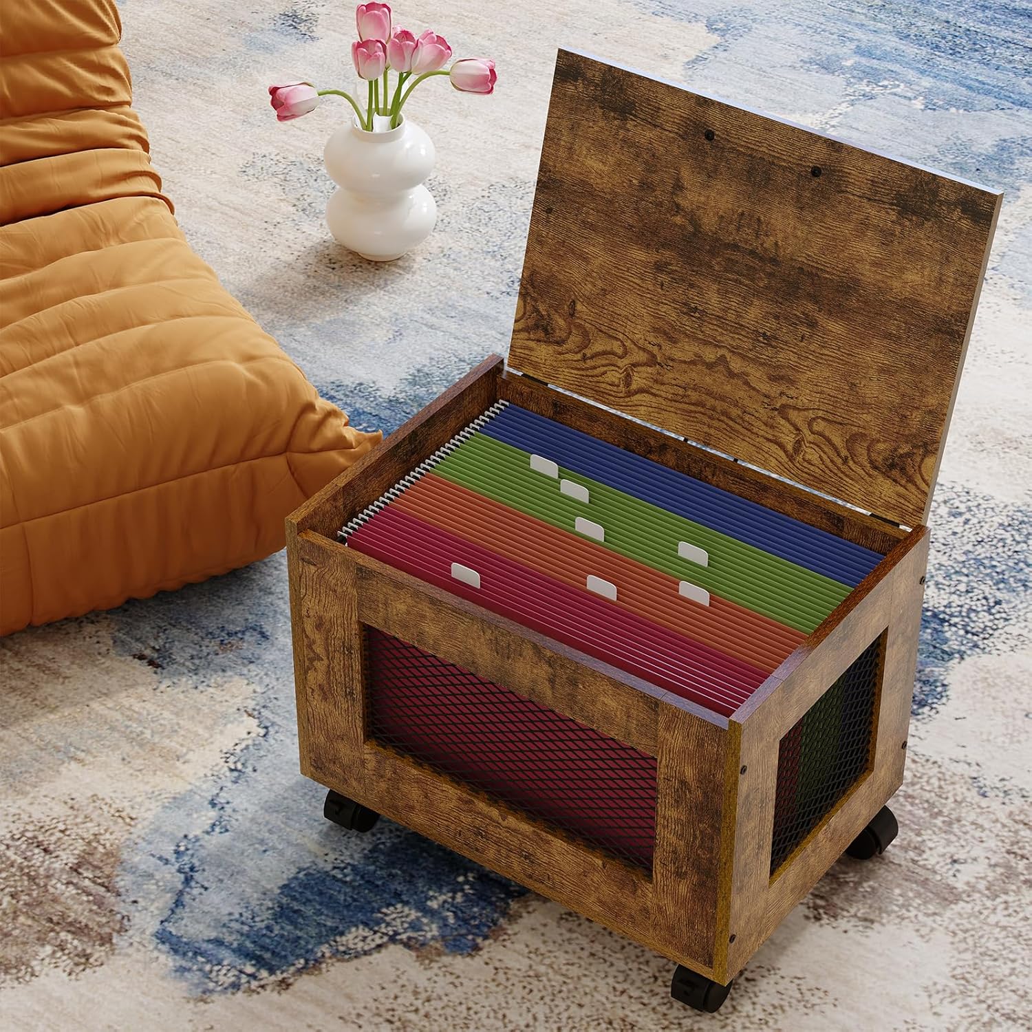 Small File Cabinet Cart Under Desk