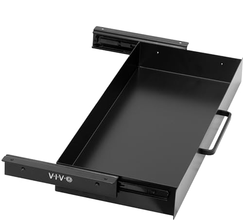 VIVO 22 inch Under Desk Slide Out Storage Organizer, Pull Handle Drawer, Black, DESK-DR22H-B