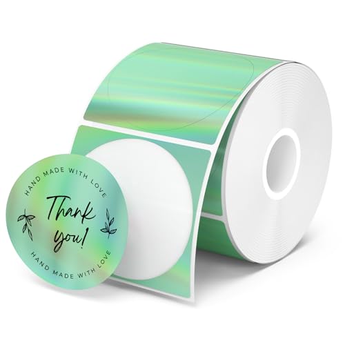 MUNBYN 2" Circle Holographic Labels (Green)