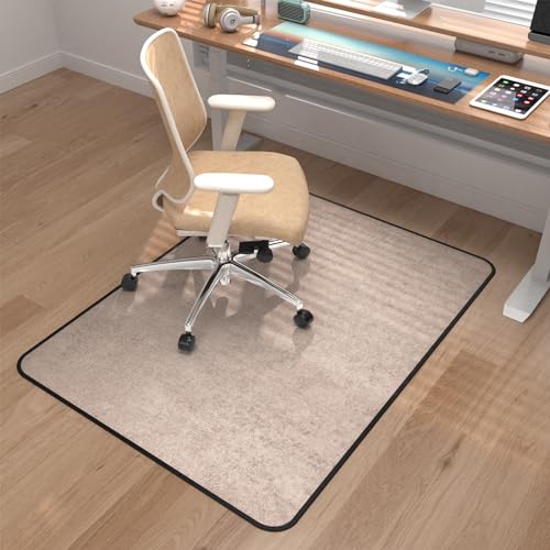 Placoot Corduroy Heavy Duty Office Chair Mat for Carpet & Hardwood Floors, Tri-Fold Floor Mat, Desk Chair Mat for Carpeted Floors and Hardwood Floor for Home Office Dark Grey