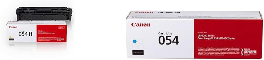 Canon Genuine Toner, Cartridge 054 Yellow, High Capacity (3025C001) 1 Pack Color imageCLASS MF641Cdw & Genuine Toner, Cartridge 054 Cyan (3023C001) 1 Pack Color imageCLASS MF641Cdw, MF642Cdw