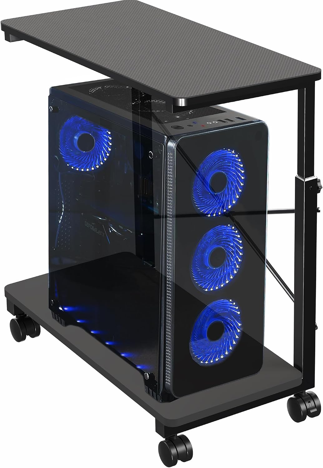 VIVO Large Mobile Adjustable 2-Tier PC Stand