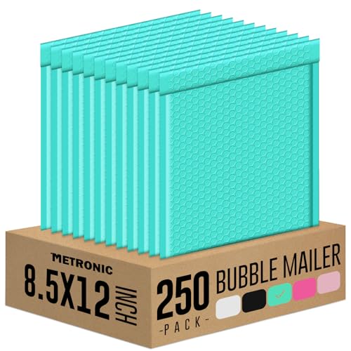 Metronic Bubble Mailer 8.5x12 Inch Teal 250 Pack