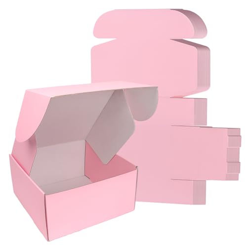 FORBFAN 8x8x4 Pink Shipping Boxes (30 pack)