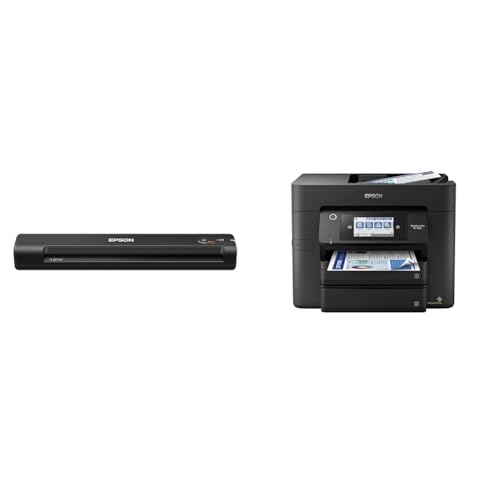 Epson Workforce ES-50 Portable Sheet-Fed Document Scanner for PC and Mac & Workforce Pro WF-4830 Wireless All-in-One Printer with Auto 2-Sided Print, Copy