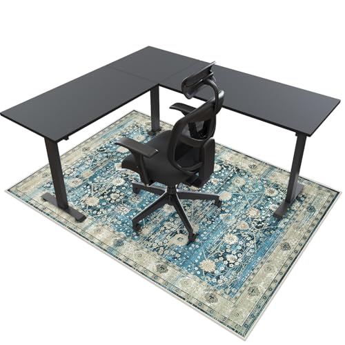 Anidaroel Office Chair Mat for Hardwood Floor, 46x72 Large Floor Protector Mat, Under Desk Chair Rug for Rolling Chair, Anti-Slip Desk Chair Mat, Low Pile Carpet Protector Rug