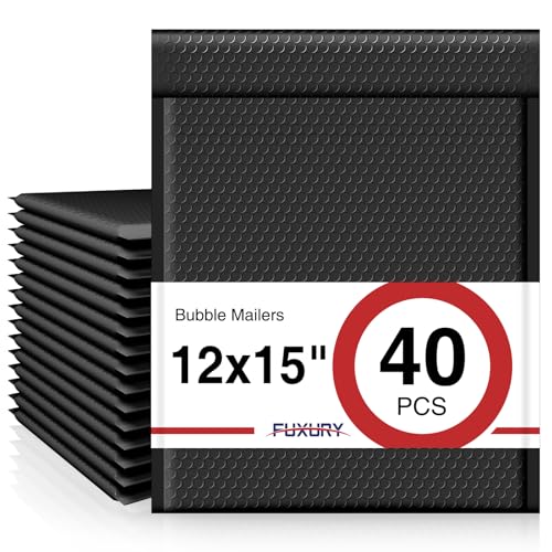Fuxury Black Bubble Mailers 12x15"