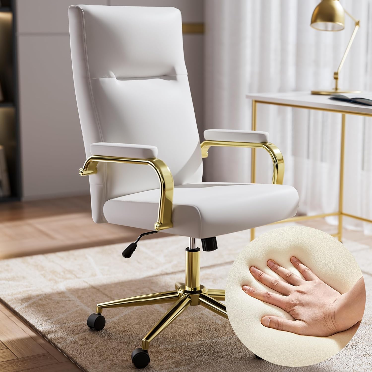 GXJ White and Gold Chair