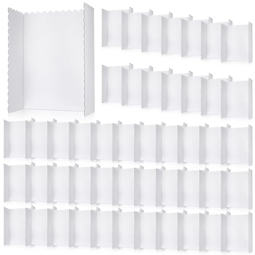 Outus 48 Pcs 24 x 36 Inch Trifold Poster Display Boards White for Science Fair Presentation Projects Photo Exhibition Display Tri fold Board Foldable Paperboard for School Supplies Bulk Business