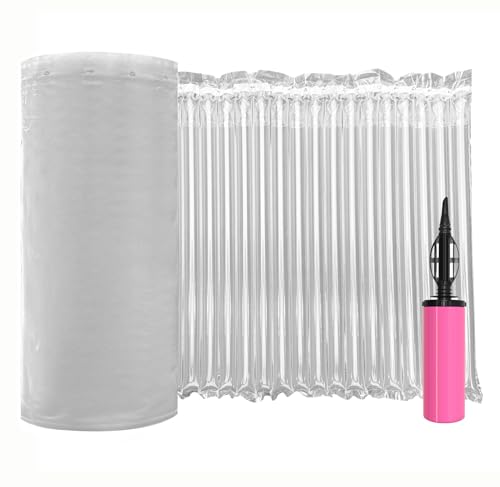 Bubble Cushioning Wrap Roll for Packing 12"x328' Inflatable Bottle Shipping Package Large Air Pillows for Shipping & Moving Heavy Duty Space-saving Packing Material for Fragile Items, 55um
