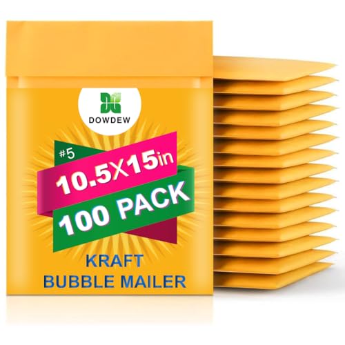 Kraft Bubble Mailers [100 Pack] Mailing Packing Envelopes #5 (10.5" x 15")