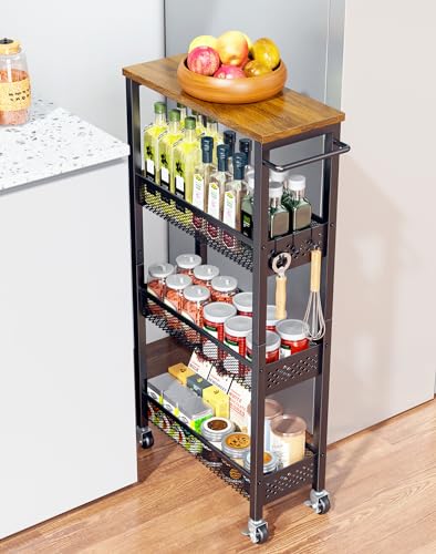 OKZEST 7.1in Slim Rolling Cart