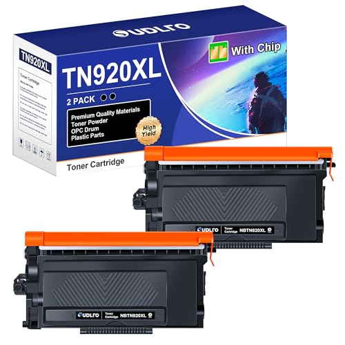 TN920XL TN920 Toner Cartridges Compatible for Brother TN-920XL TN920XXL High Yield Toner Cartridge Replacement for HL-L6210DW HL-L6210DWT HL-L5210DW HL-L5210DN HL-L5210DWT Printer (2 Black with Chip)