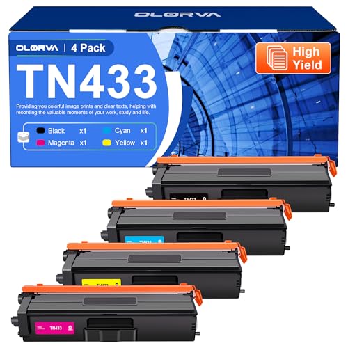 TN433 Toner Replcament for Brother TN433 Toner Cartridge Set - TN-433 Toner Compatible With Brother MFC-L8900Cdw Toner Cartridges Hl-L8360Cdw Hl-L8260Cdw Printer | TN 433 Toner 4 Pack with TN433 Black