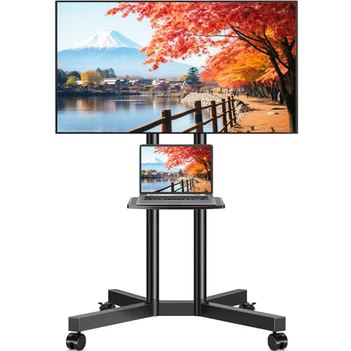 Rfiver Rolling TV Stand w/ Laptop Shelf