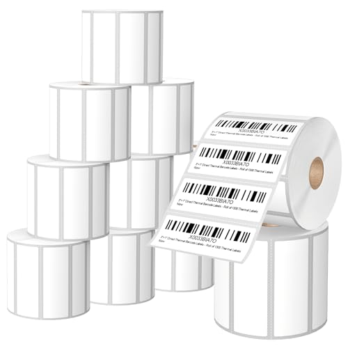 12 Rolls 3" X 1" Address Labels, 1300/Roll - Direct Thermal Labels Compatible with Zebra & Rollo Printers