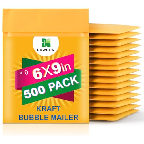 Kraft Bubble Mailers [500 Pack] Shipping Mailing Packing Padded Envelopes #0 (6" x 9")