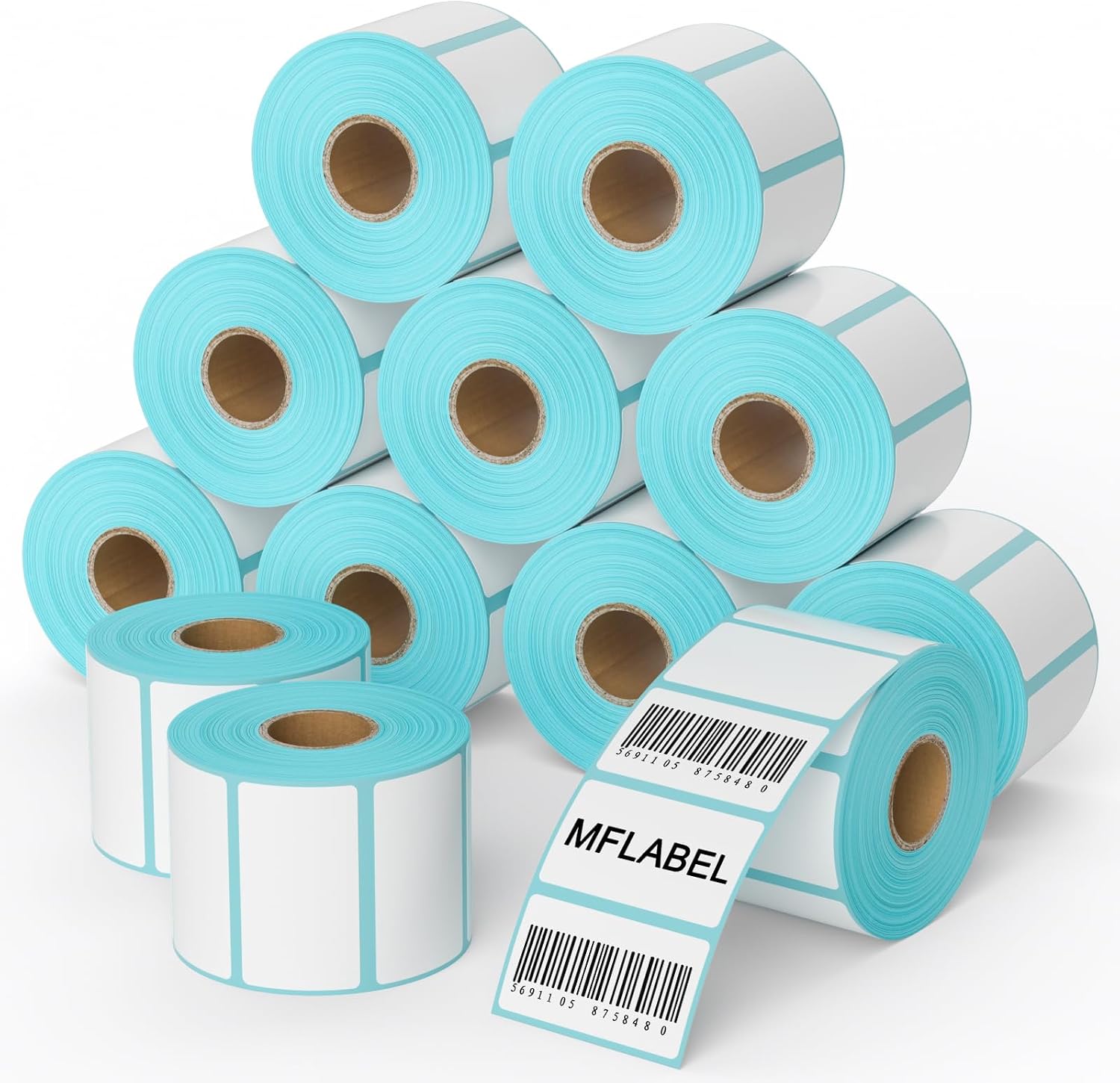 MFLABEL 2.25x1.25 inch Direct Thermal Labels 2-1/4 x 1-1/4 Inch White Printer Label for UPC Barcode, Self-Adhesive Address Shipping Thermal Label Stickers 24 Rolls(1 Rolls/1000 Labels)