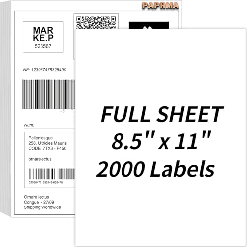 PAPRMA Full Sheet Labels