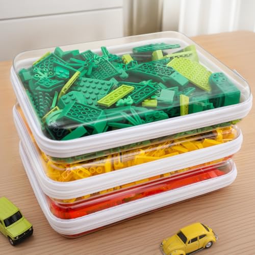 CoiiJoii 3PCS Large Clear Hard Shell Zippered Case