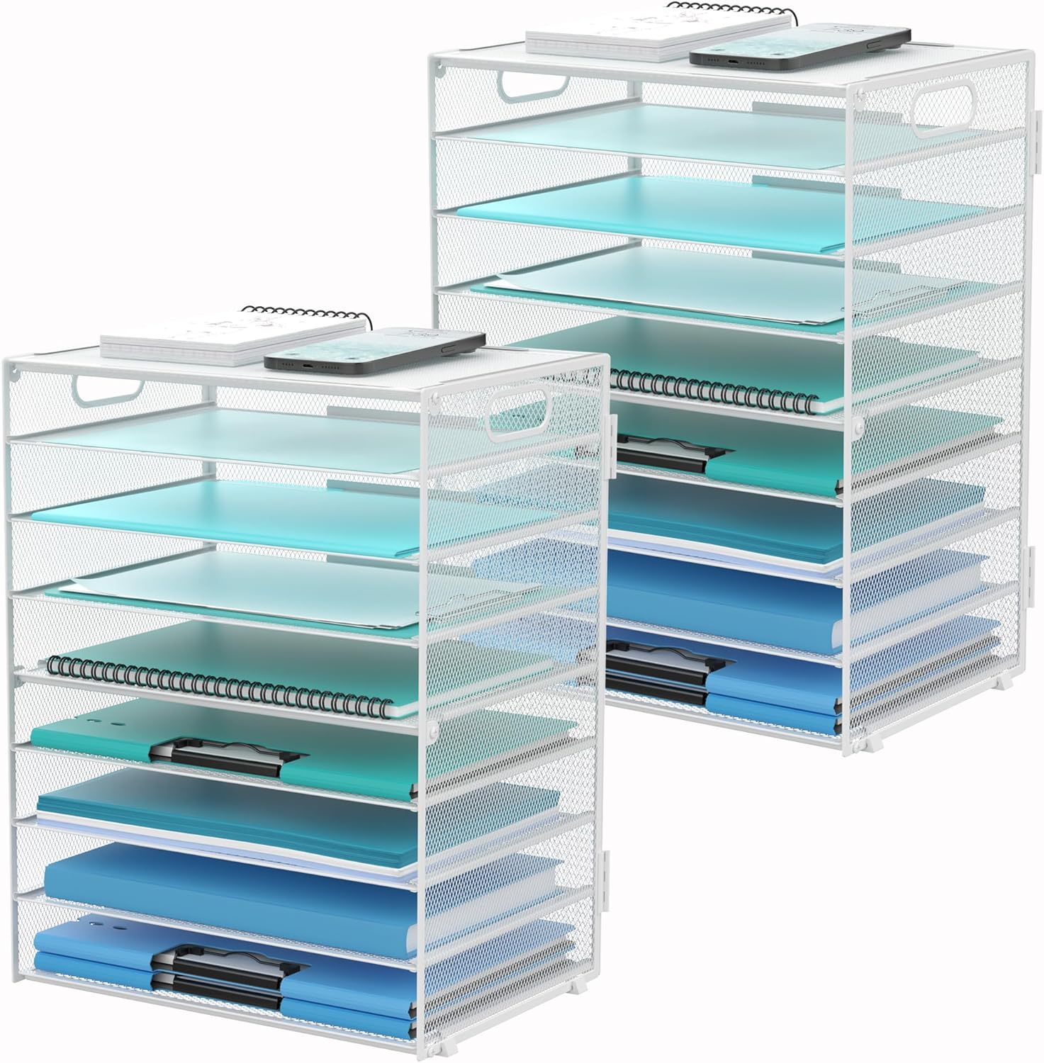 DALTACK 9-Tier Paper Letter Tray (White)