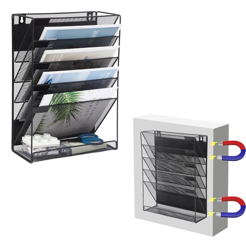 EASEPRES Magnetic File Organizer Mesh 6-Tier