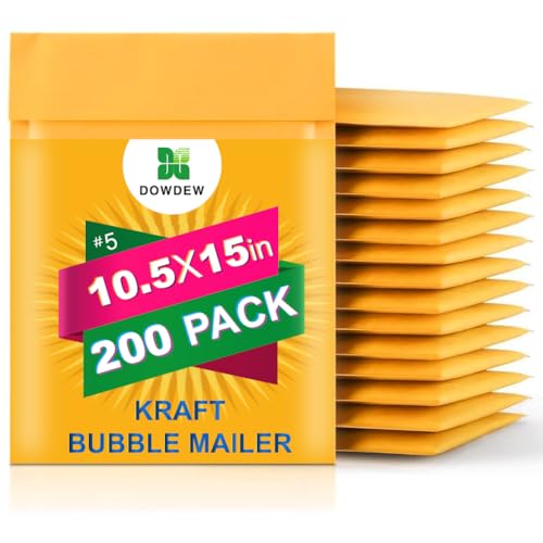 Kraft Bubble Mailers [200 Pack] Mailing Packing Envelopes #5 (10.5" x 15")