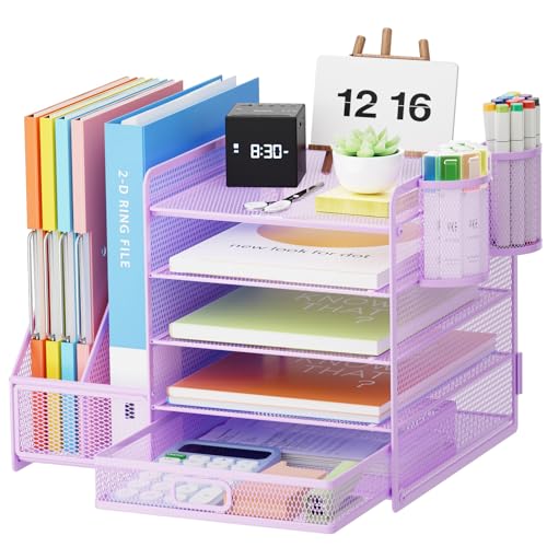 Marbrasse 5-Tier Desk Organizer (Purple)