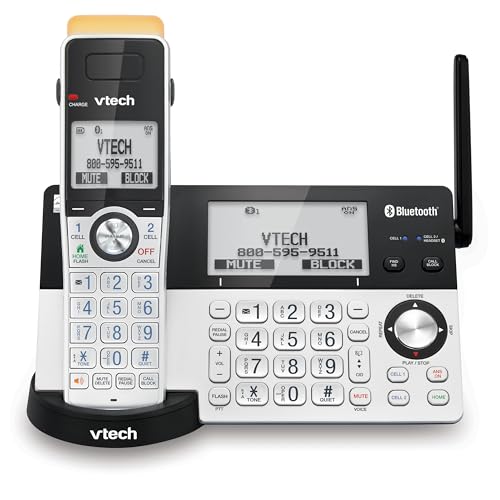 VTech IS8151 Super Long Range DECT 6.0 Cordless Phone for Home with Answering Machine, 2300 ft Range, Call Blocking, Bluetooth, Headset Jack, Power Backup, Intercom, Expandable to 12 HS