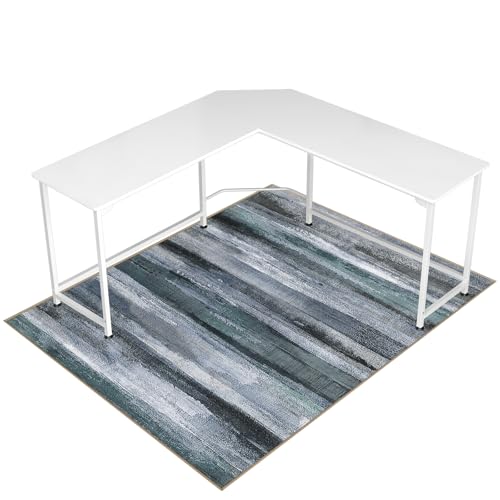 Office Chair Mat for Hardwood Floor&Tile Floor,48"X 60" Heavy Duty Desk Chair Mat for Hard Floors,Under Desk Rug for Rolling Computer Chair,Anti Slip,Low Pile Carpet Floor-Abstract Dark Grey