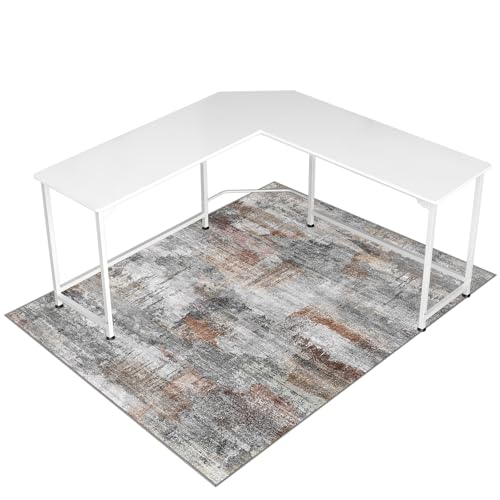 Office Chair Mat for Hardwood Floor&Tile Floor,48"X 60" Heavy Duty Desk Chair Mat for Hard Floors,Under Desk Rug for Rolling Computer Chair,Anti Slip,Low Pile Carpet Floor-Abstract Grey
