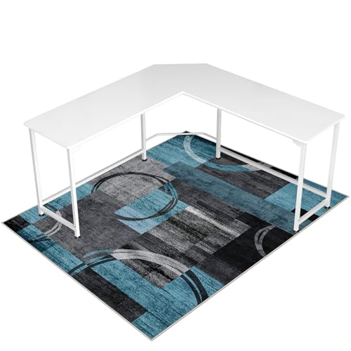 Lreedy 48" x 60" Geo Blue Gray