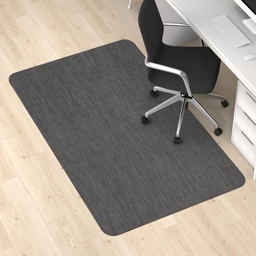 Blvornl Office Chair Mat for Hardwood Floor and Low Pile Carpet, 35"x 48" Desk Chair Mat for Hard Wood, Anti-Slip Hard Floor Protector Rolling Chair Mats, PVC Mat Desk Rug for Home, Black
