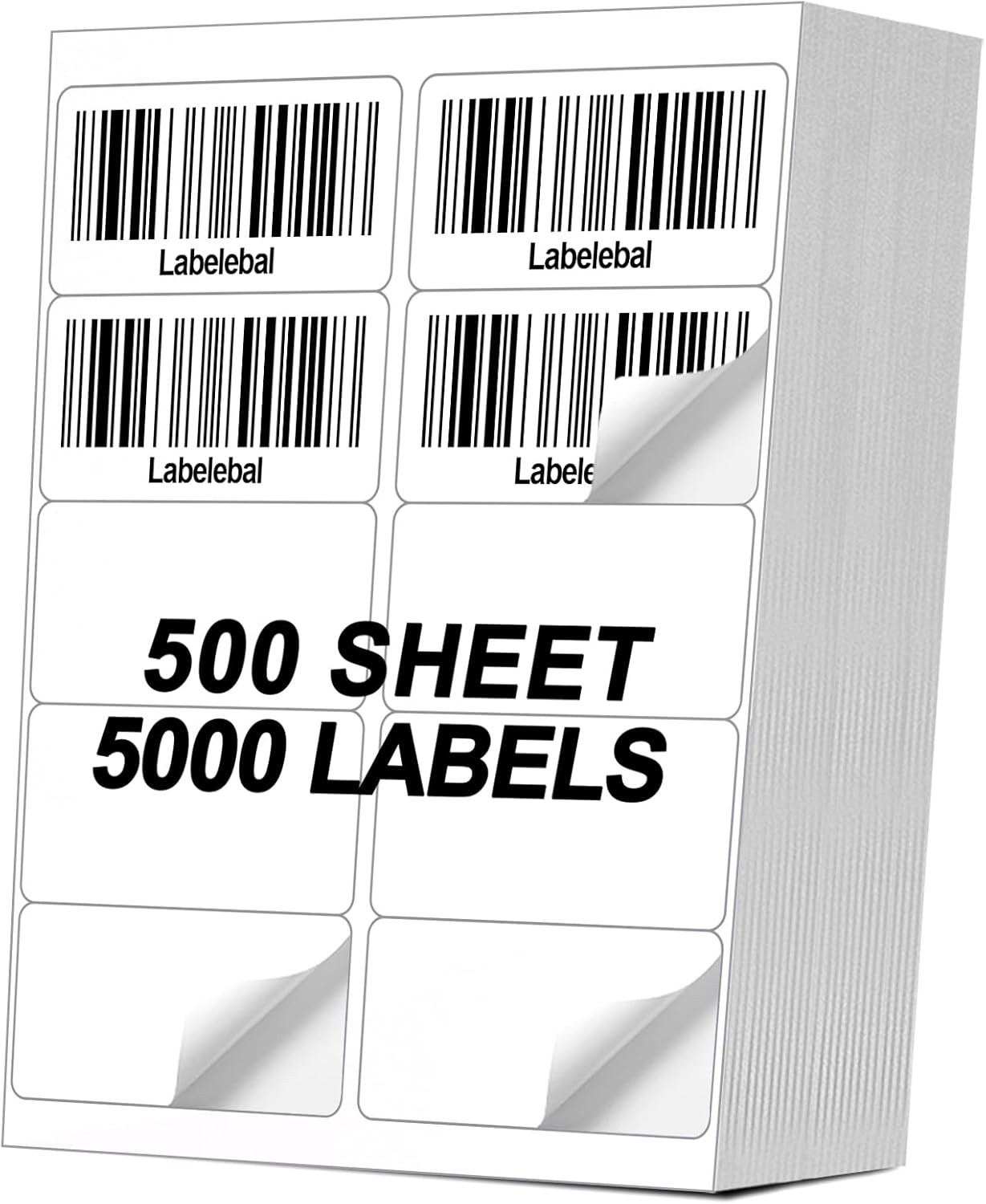 [500 Sheets 5000 Pcs] 10-UP 2''x4'' Shipping Labels for Laser & Inkjet Printers, 2" x 4" Mailing Stickers, 10 Pcs Per Page Shipping Labels,8.5"11" White 500 Sheets for Printer