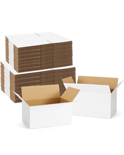 Assorted-Sizes-Shipping-Boxes-40-Pack: 10x7x5 & 11x6x6 Small-Shipping-Boxes-Mailers, White Corrugated-Cardboard-Boxes-for-Packing-Small-Business Mailing