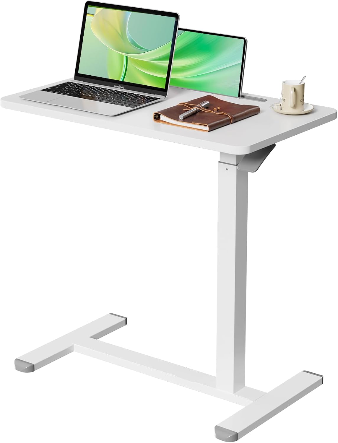 Mobile Standing Desk, Pneumatic Adjustable Rolling Desk
