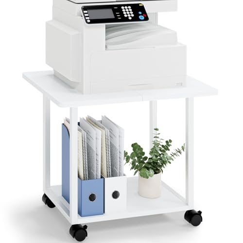MARTY 22"x15.75" Large Under Desk Printer Stand (White)