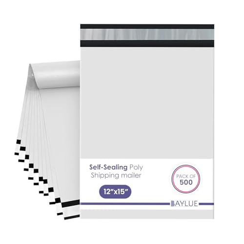 BAYLUE 12x15.5 Large Poly Mailers (500)