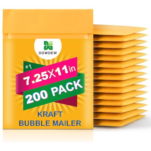 Kraft Bubble Mailers 200 Pack #1 (7.25 x 11)