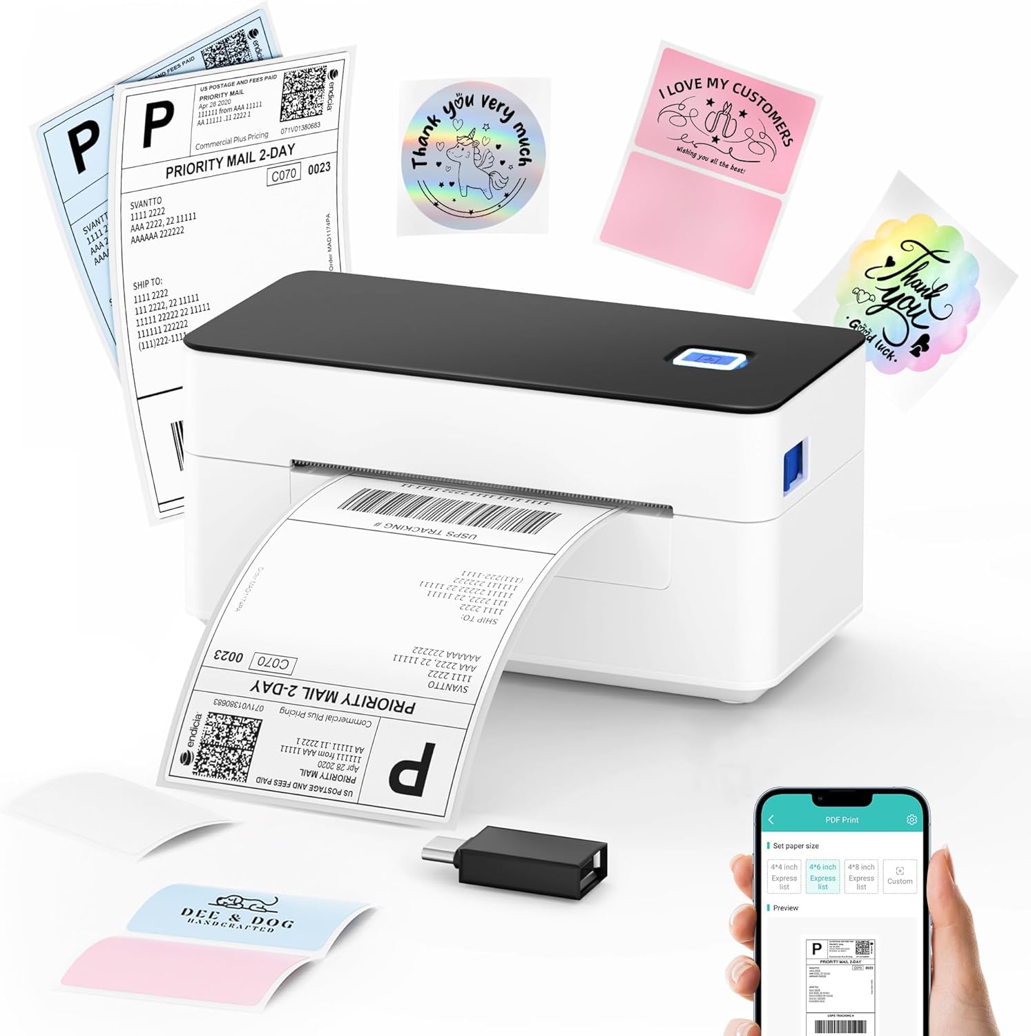 SVANTTO Bluetooth Thermal Shipping Label Printer