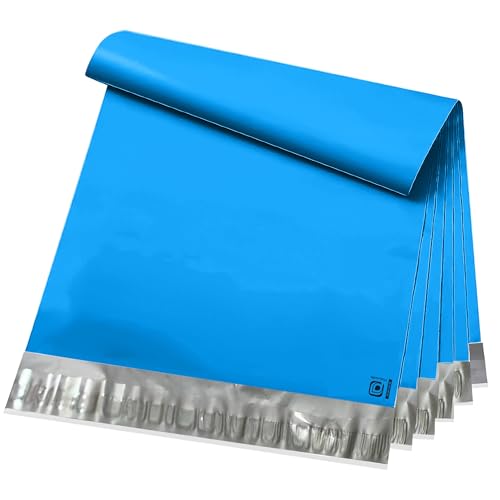 POLYSELLS 100 pcs 19x24 Inches Blue Poly Mailers Shipping Envelopes, Strong Adhesive Sealing, Waterproof, and Tear-resistant Postal Mailing Bags for Clothing, Books, and Accessories