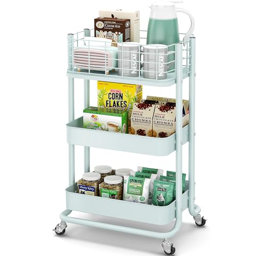 KINGRACK 3 Tier Rolling Cart (Green)