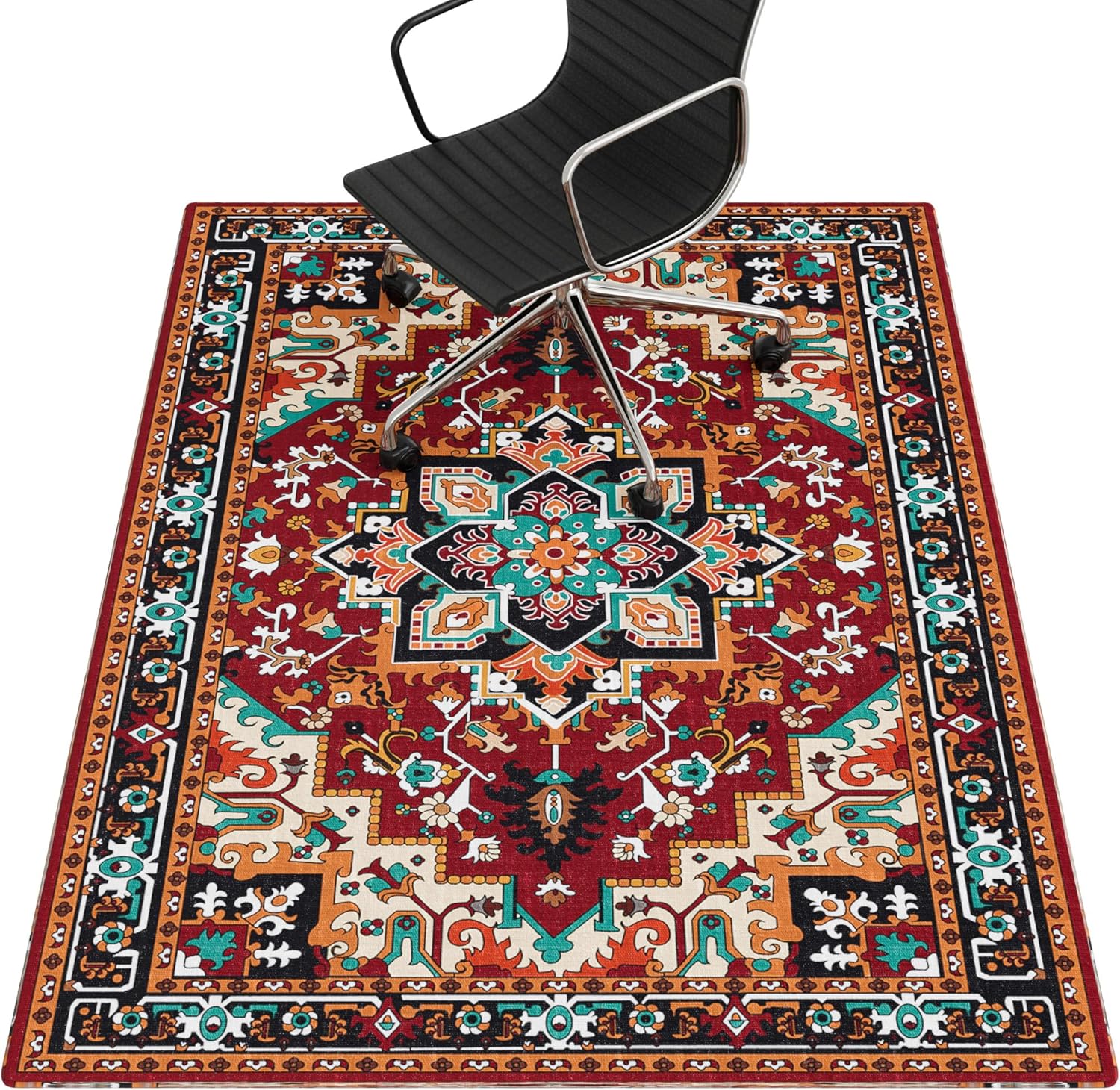 Office Chair Mat for Hardwood Floor, 48"x60" Desk Chair Mat for Rolling Chairs, Non Slip Computer Chair Mat, Office Rug Mat for Office Home Hard Floor, Under Desk Mat for Gaming Chair-Deep Red