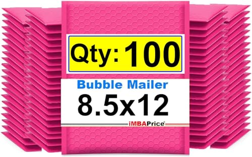 iMBAPrice 8.5x12 Hot Pink Bubble Mailers