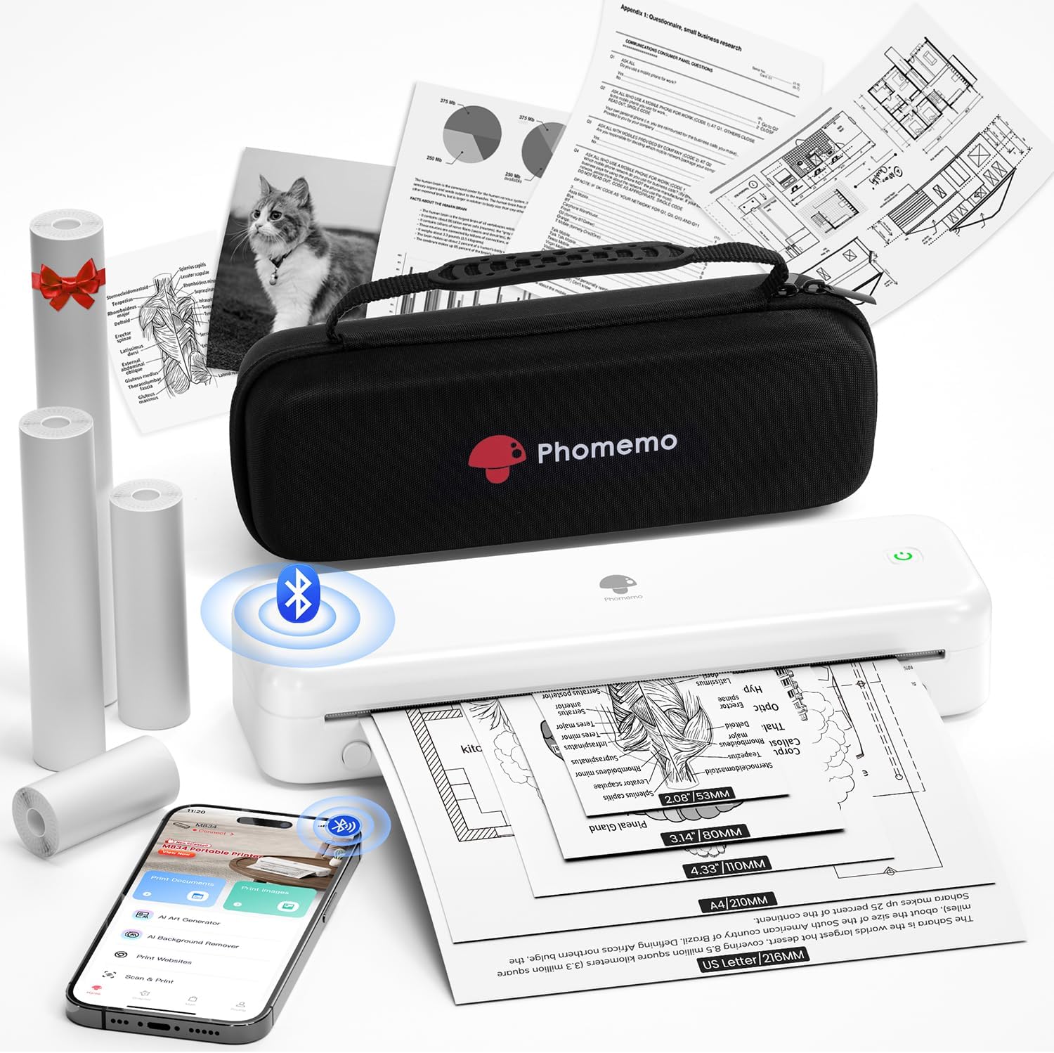 Phomemo M834 Portable Thermal Printer