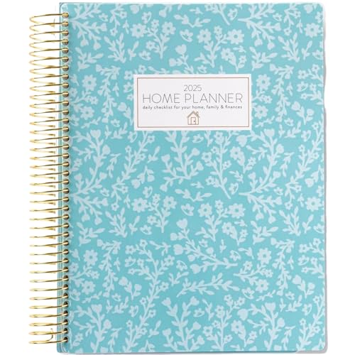 Home Planner 2025 (Floral) | Work from Home Planner w/Stickers | Daily Checklist | Monthly Budget Worksheet | Monthly Calendar Layout | Vacation Checklist | Coil Binding | Poly Laminated Cover