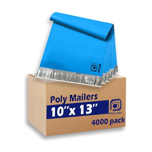 POLYSELLS 4000 pcs 10x13 Blue Poly Mailers
