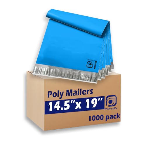 POLYSELLS 1000 pcs 14.5x19 Blue Poly Mailers
