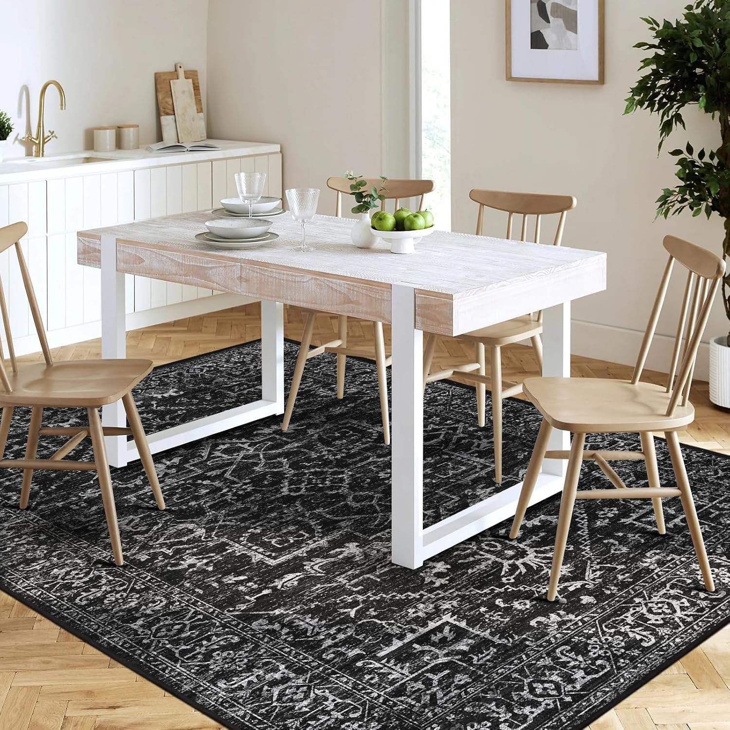 QQpony 75" x 60" Floor Mat for Hardwood Floors